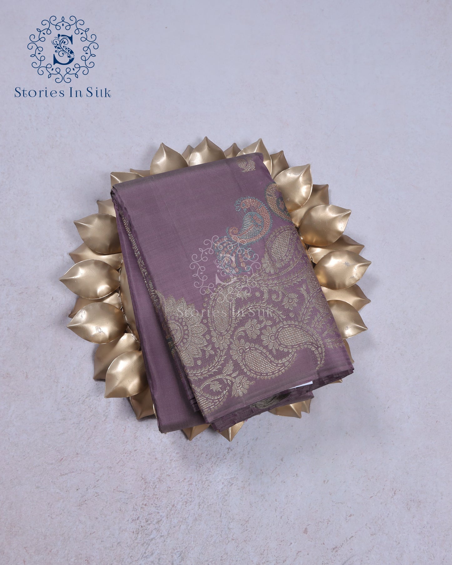 Dusky Mauve Heritage Silk Saree - SSK0026