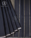 Jet Black Silk Saree - SSK0009