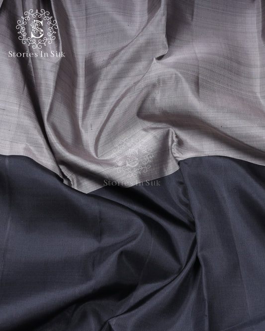 Jet Black Silk Saree - SSK0009