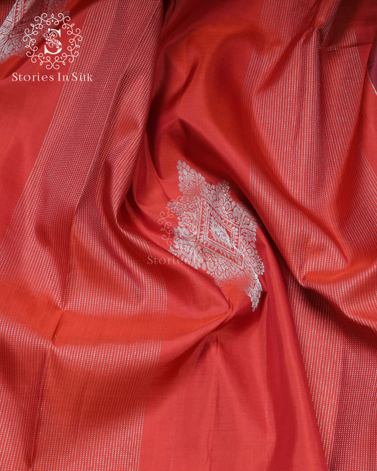 Crimson Radiance Silk Saree - SSK0028