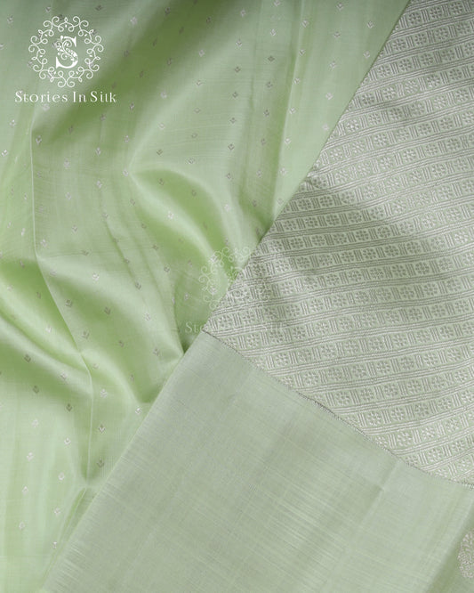 Pistachio Green Silk Saree - RHM0037