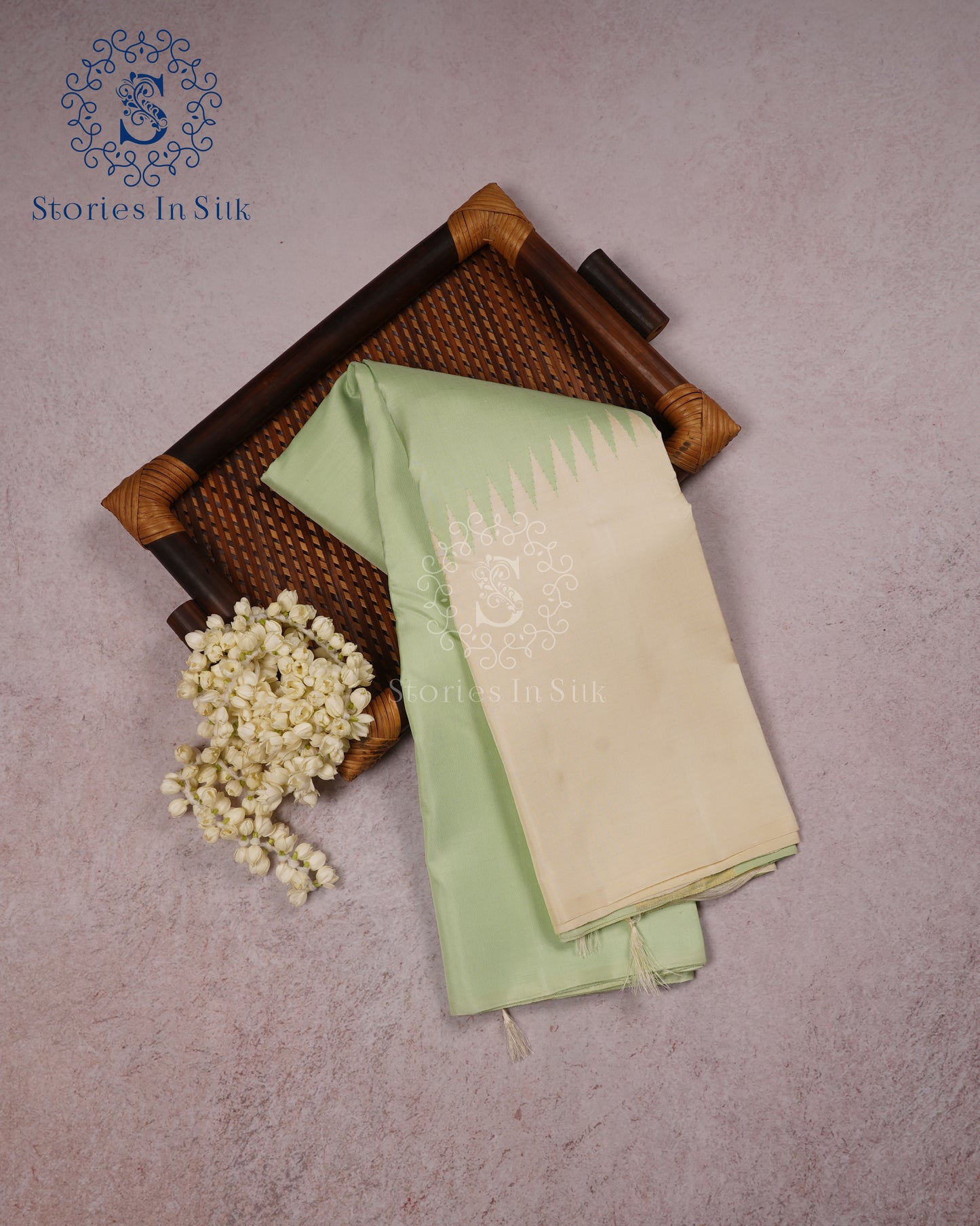 Mint Elegance Kanjivaram Silk Saree - PBS0004