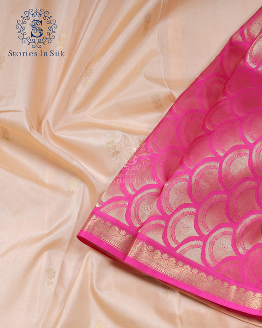 Powder Peach Silk Saree - SSK0089