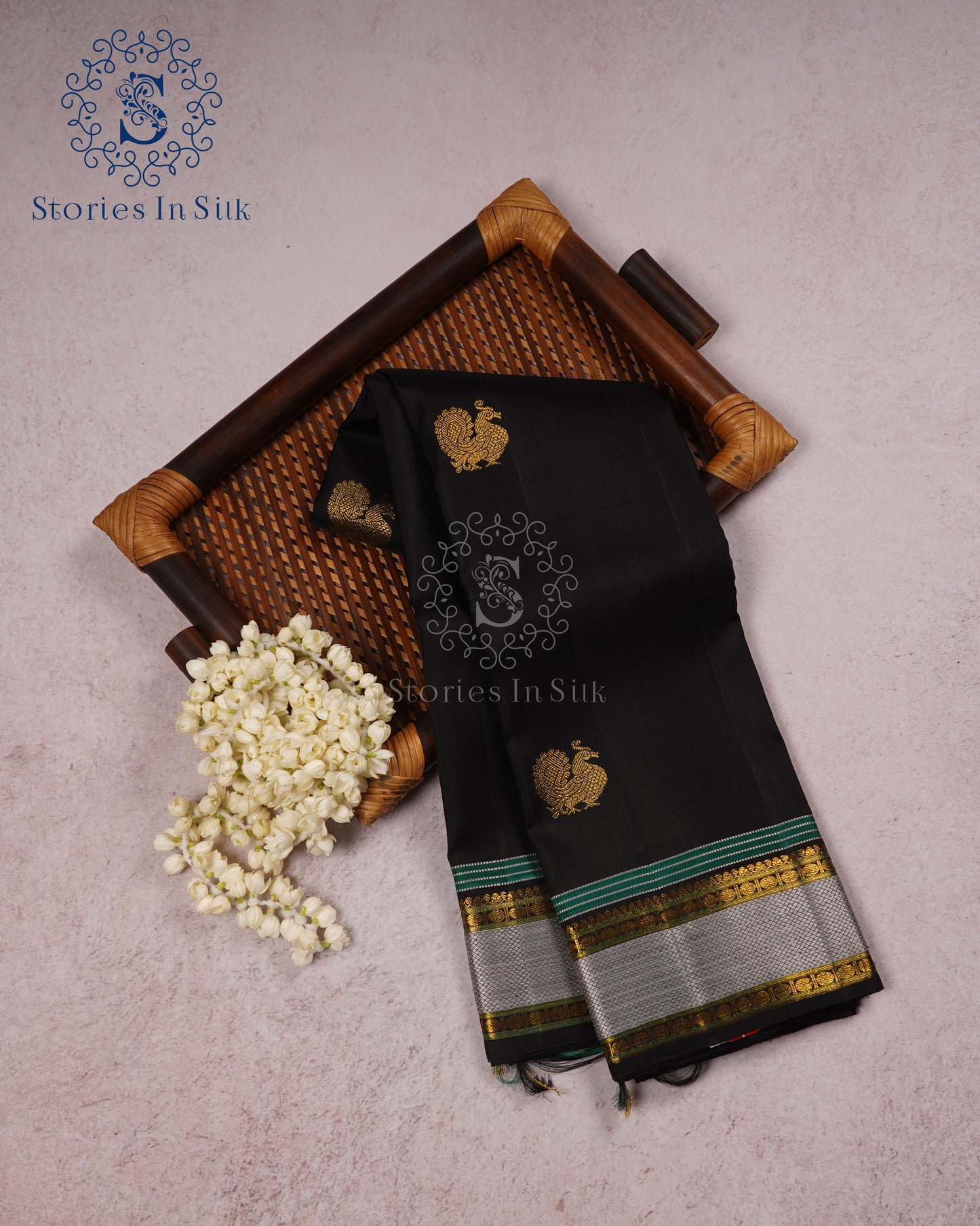 Midnight Majesty Kanjivaram Silk Saree - PMS034