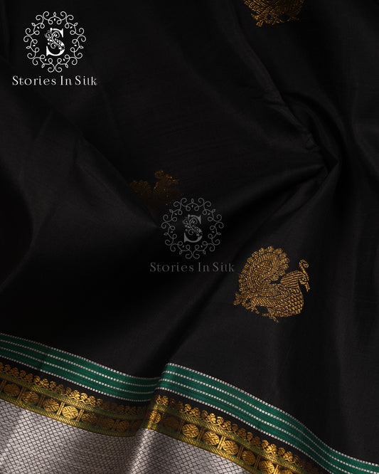 Midnight Majesty Kanjivaram Silk Saree - PMS034