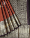 Rust Copper Silk Saree - SSK0051