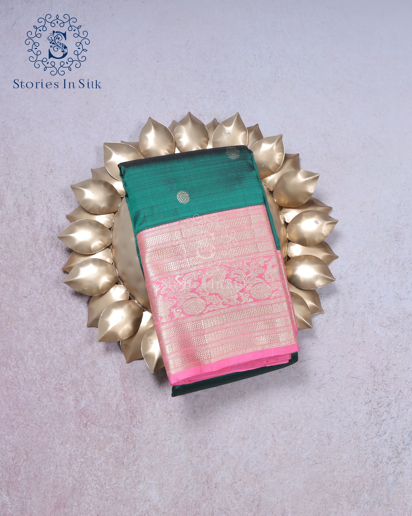 Emerald Pink Contrast Silk Saree - SSK0041