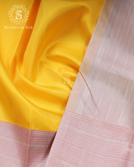 Sunlit Yellow Silk Saree - SSK0022
