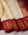 Classic Ivory Zari Butta Korvai - SS210