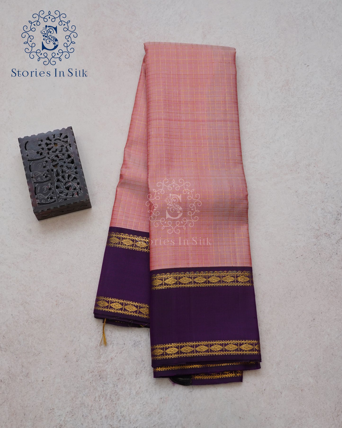 Blush & Plum Pure Silk Saree - APS003
