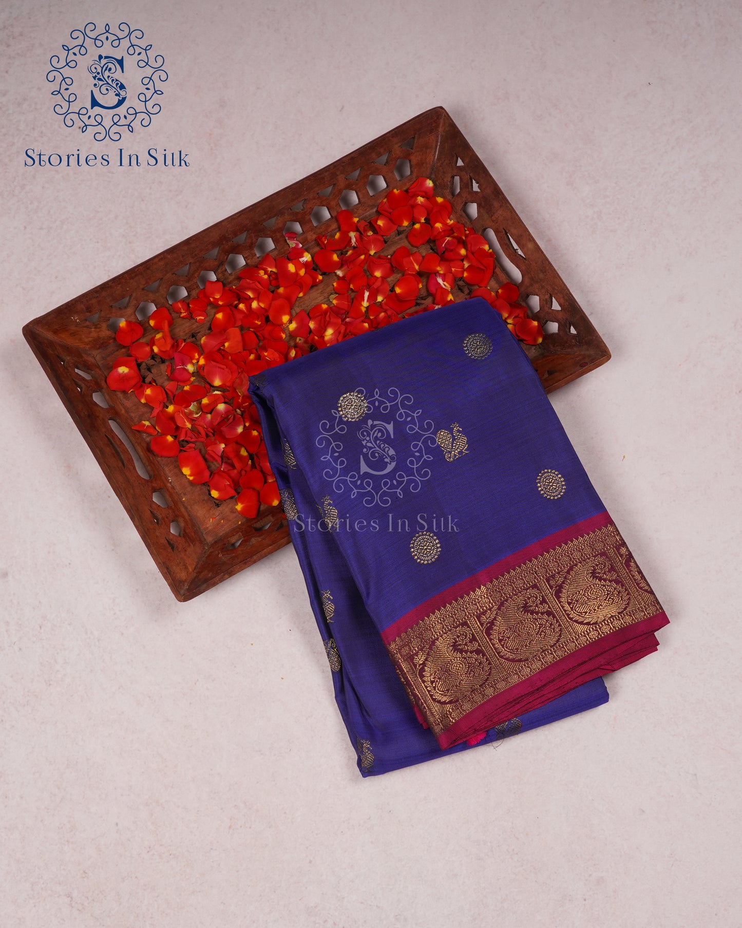 Royal Sapphire Pure Zari Silk Saree - JN020FF