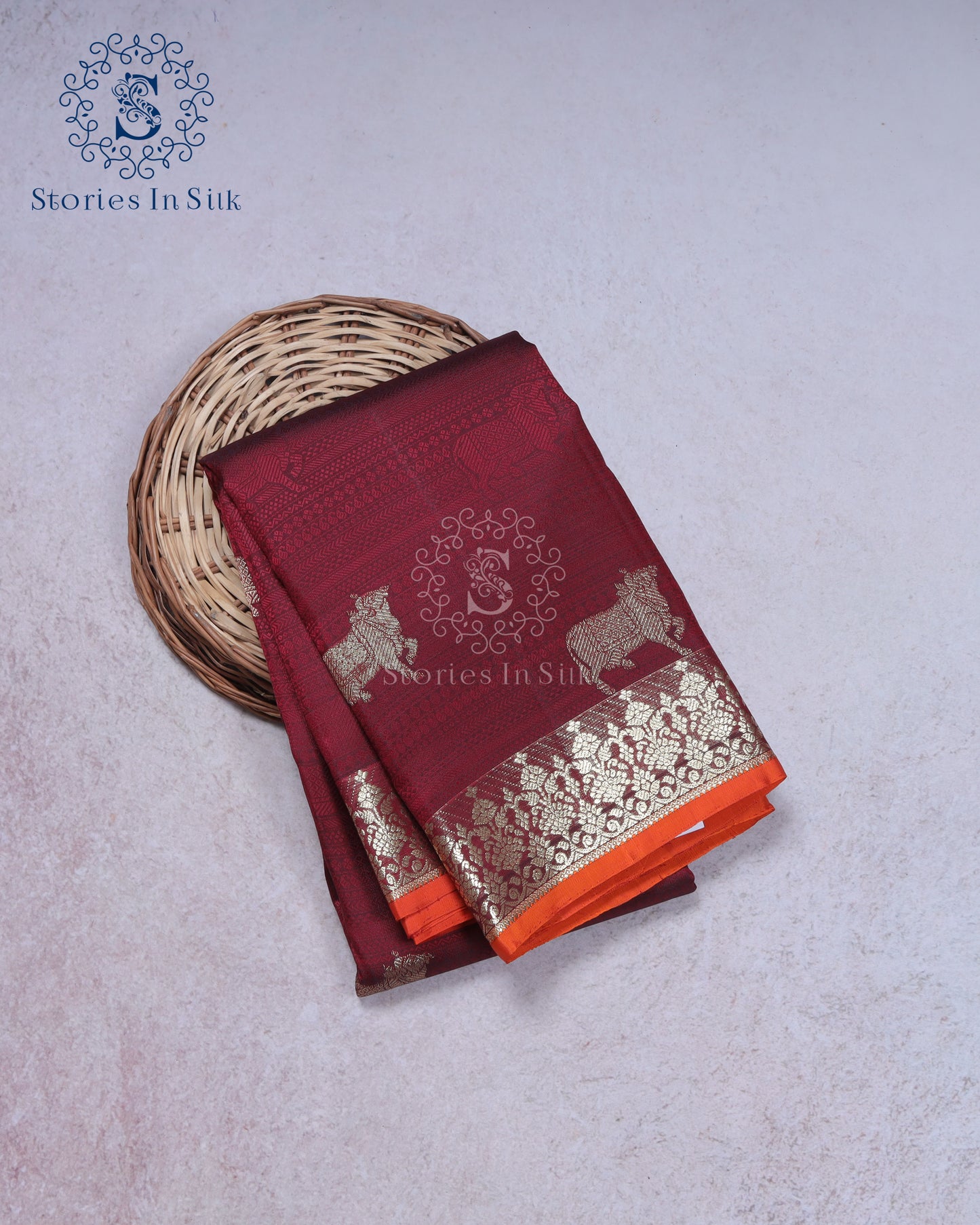 Deep Maroon Silk Saree - SSK0047