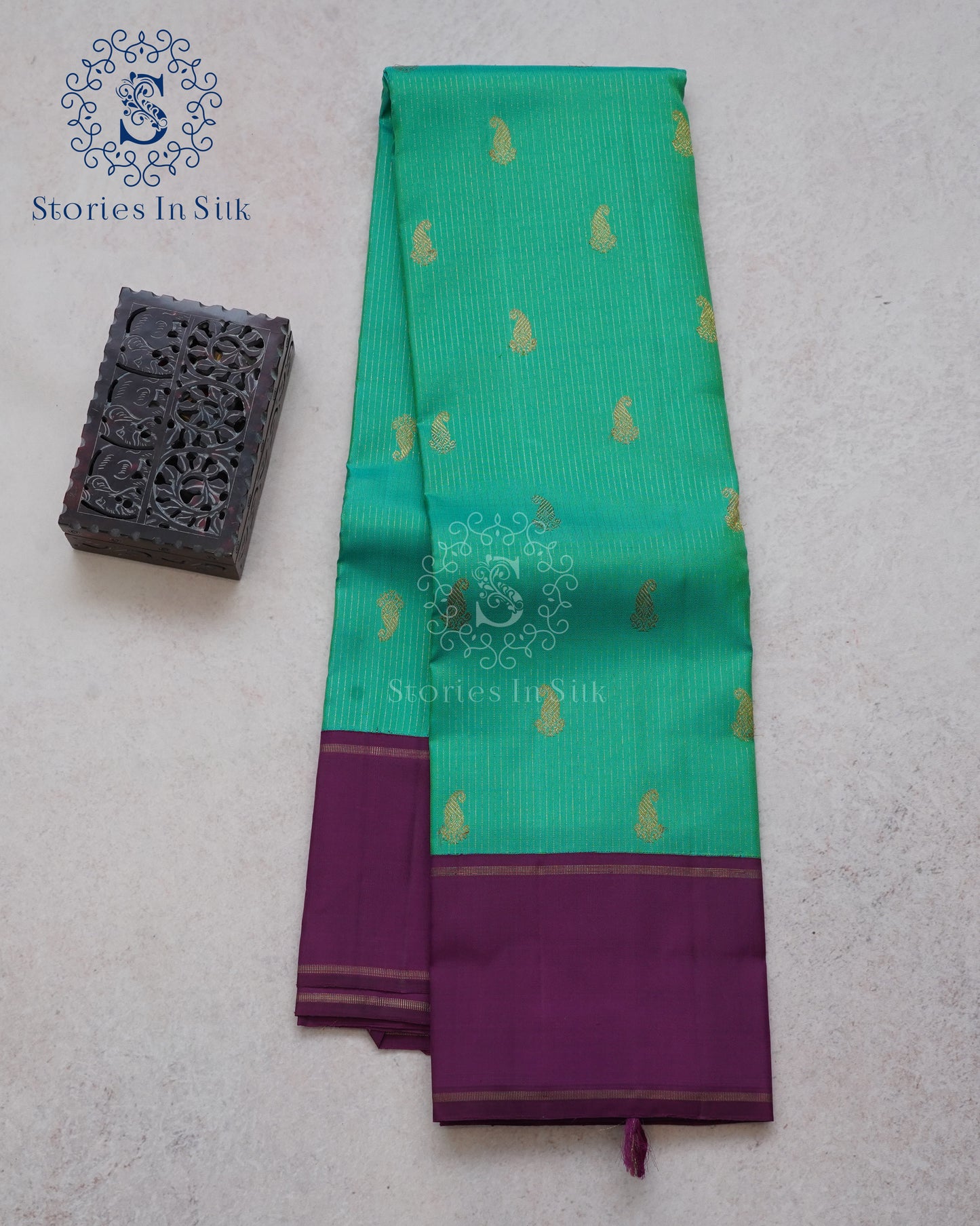 Emerald Enchant Pure Zari Silk Saree - SS107