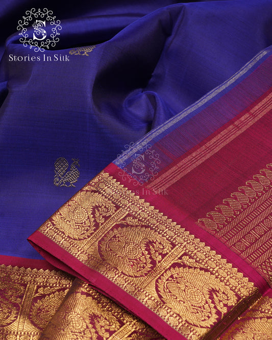 Royal Sapphire Pure Zari Silk Saree - JN020FF