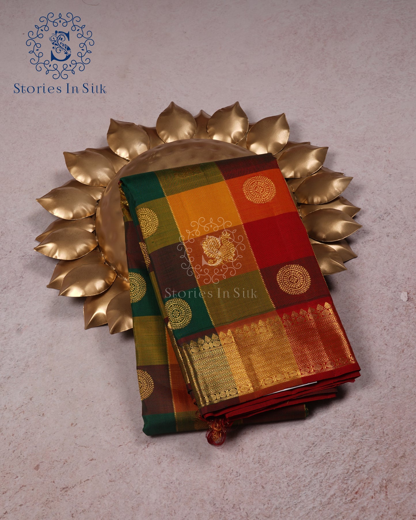 Rangoli Checks Pure Silk Saree - APS008