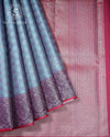Sky Blue Floral Silk Saree - SSK0058