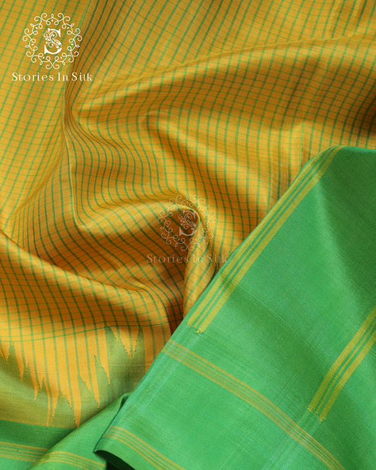 Lime Green Contrast Silk Saree - SSK0012