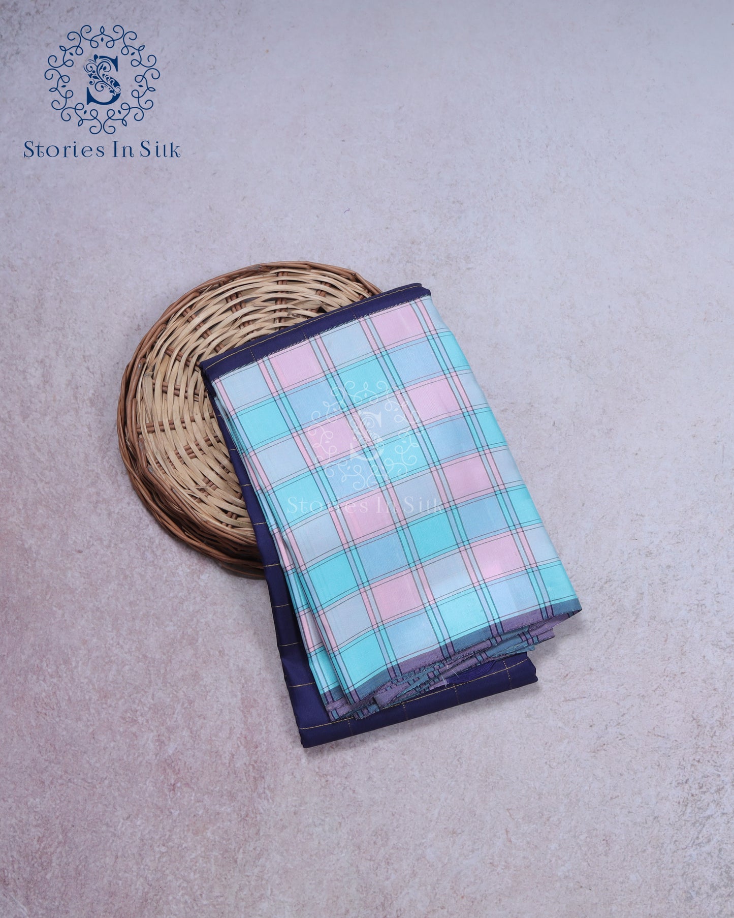 Pastel Check Silk Saree - SSK0008