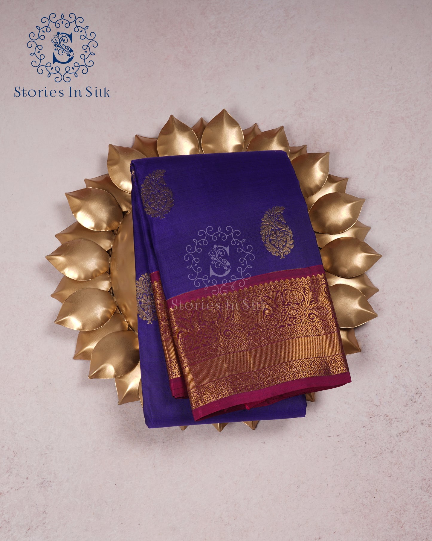 Royal Violet Pure Silk Kanjivaram Saree - SS224