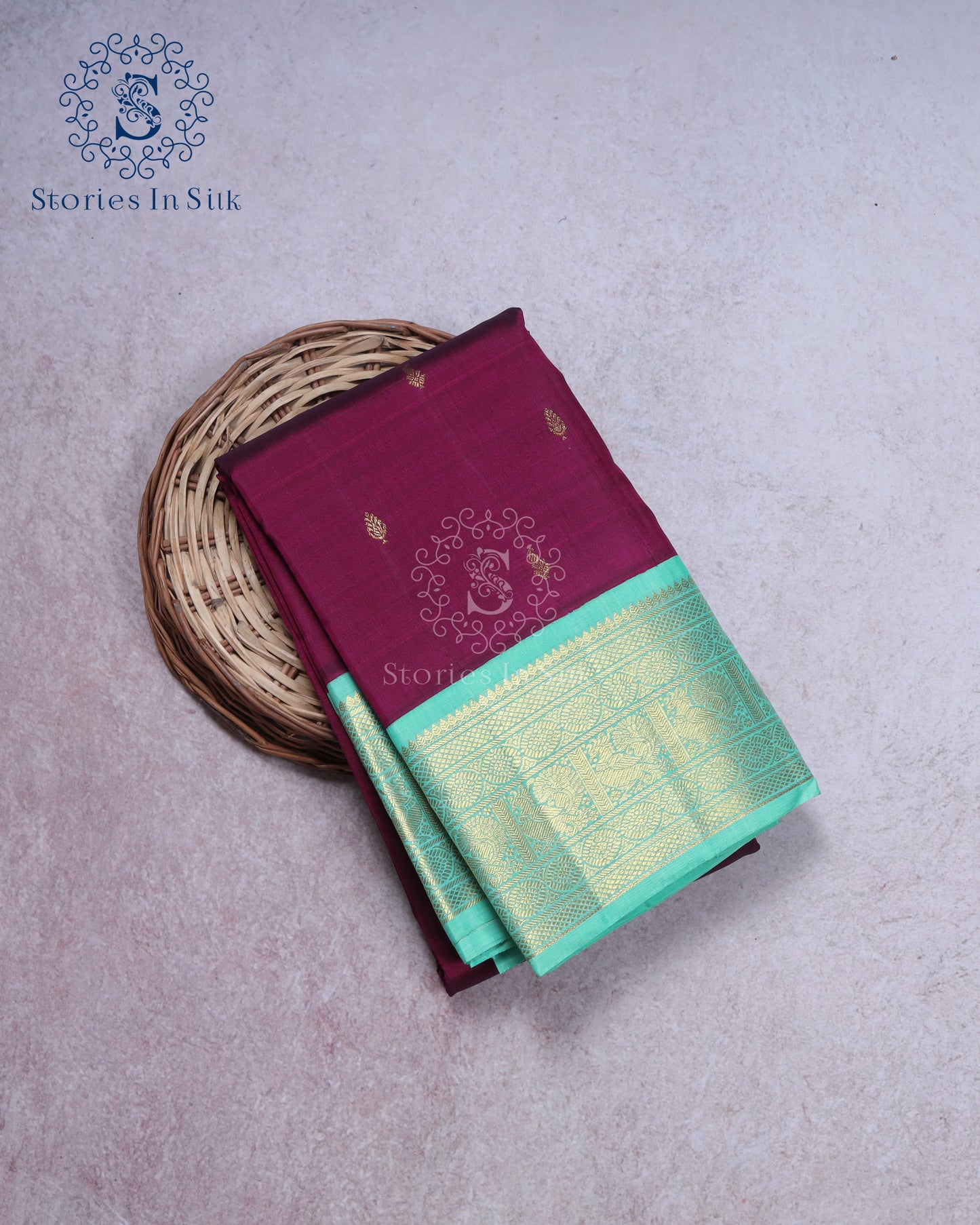 Maroon Teal Classic Silk Saree - SSK0027