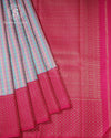 Pastel Checks Pink Silk Saree - SSK0042