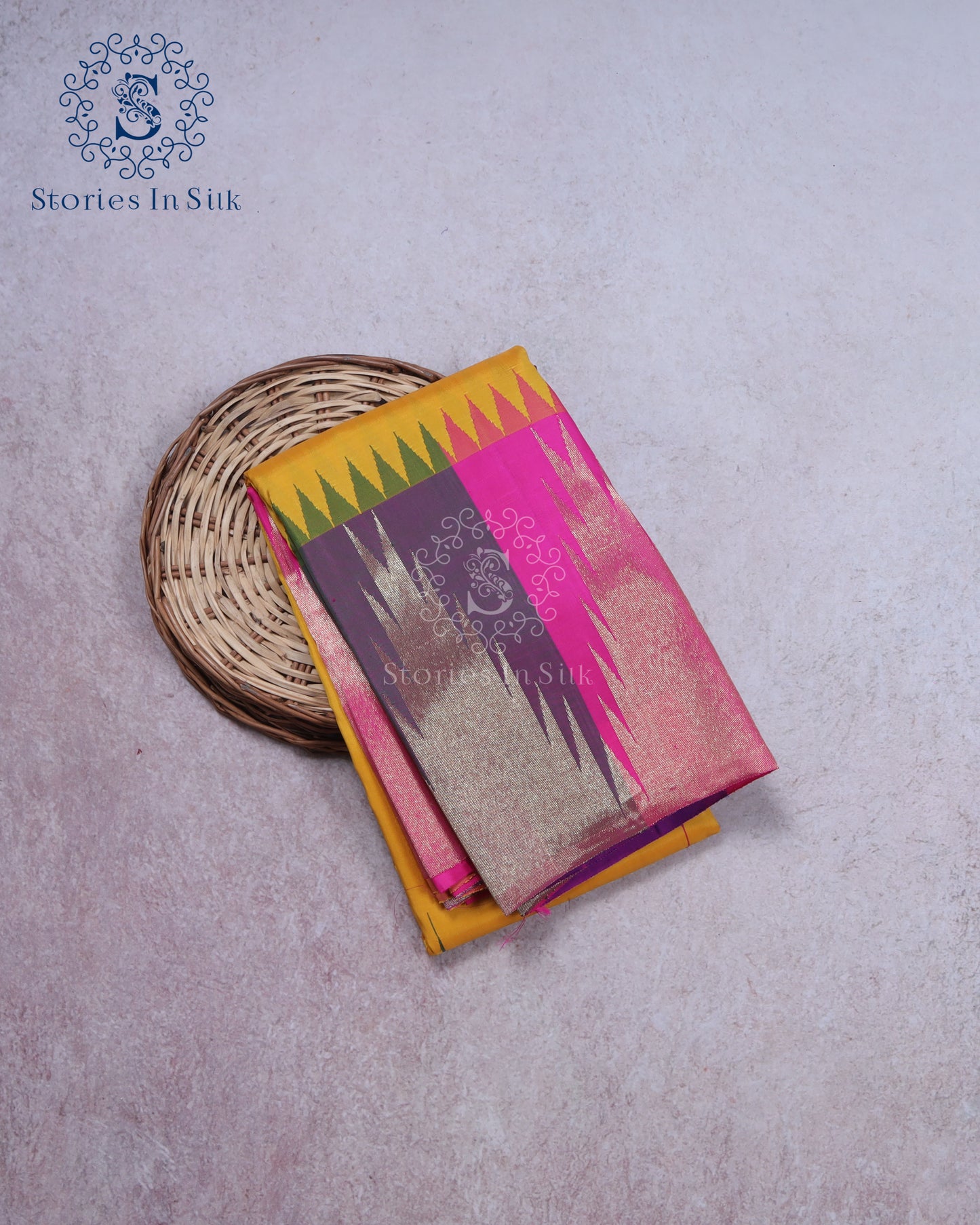 Sunset Ikat Style Silk Saree - SSK0032