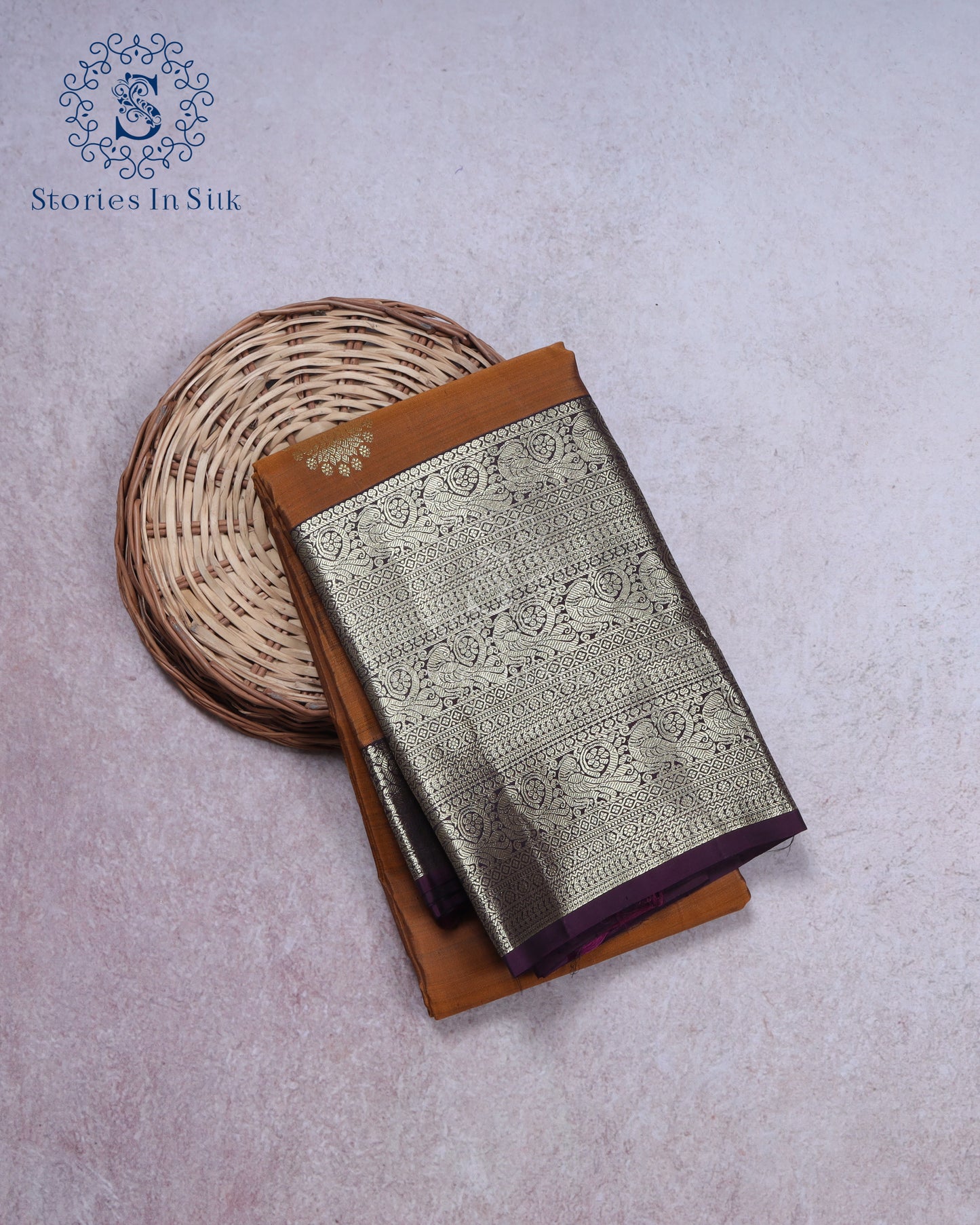 Antique Bronze Zari Silk Saree - SSK0048