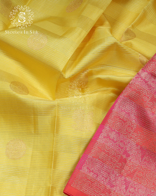 Sunlit Marigold Silk Saree - SSK0040