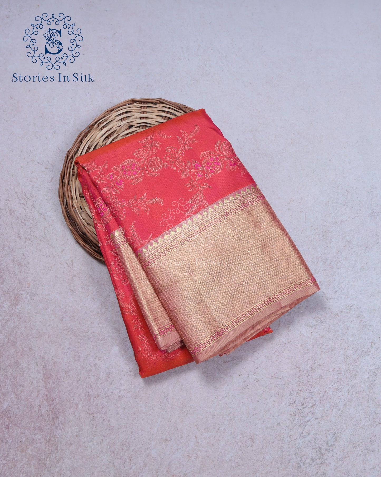 Crimson Glow Silk Saree - SSK0050