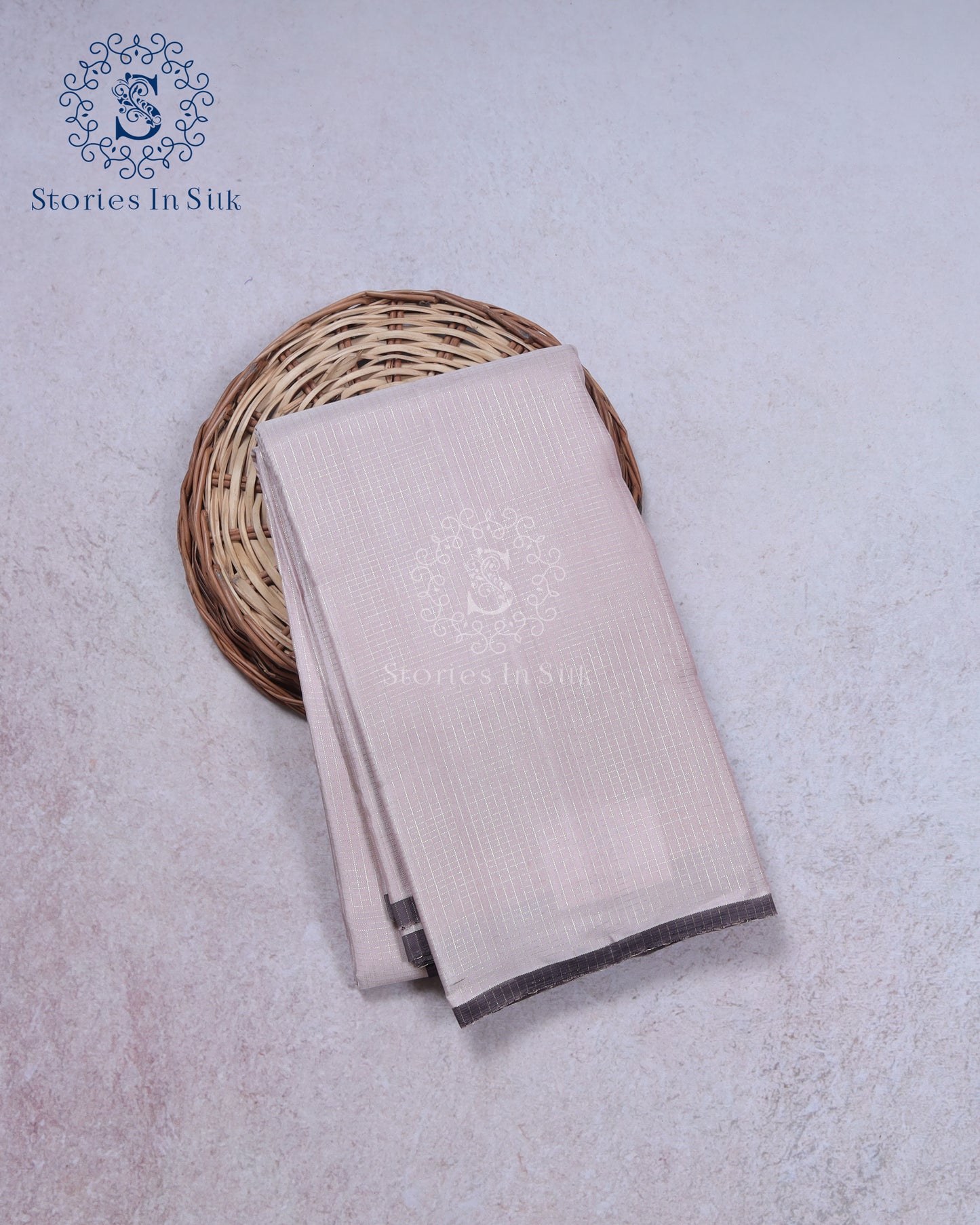 Pearl Grey Silk Saree