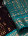 Teal Twilight Silk Cotton Saree - MAN104