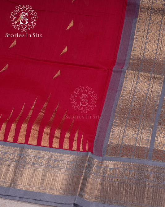 Red Royale Handloom Silk Cotton - MAN108