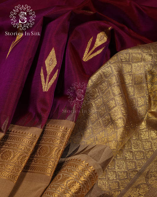 Plum Royale Venkatagiri Silk Saree - NS052
