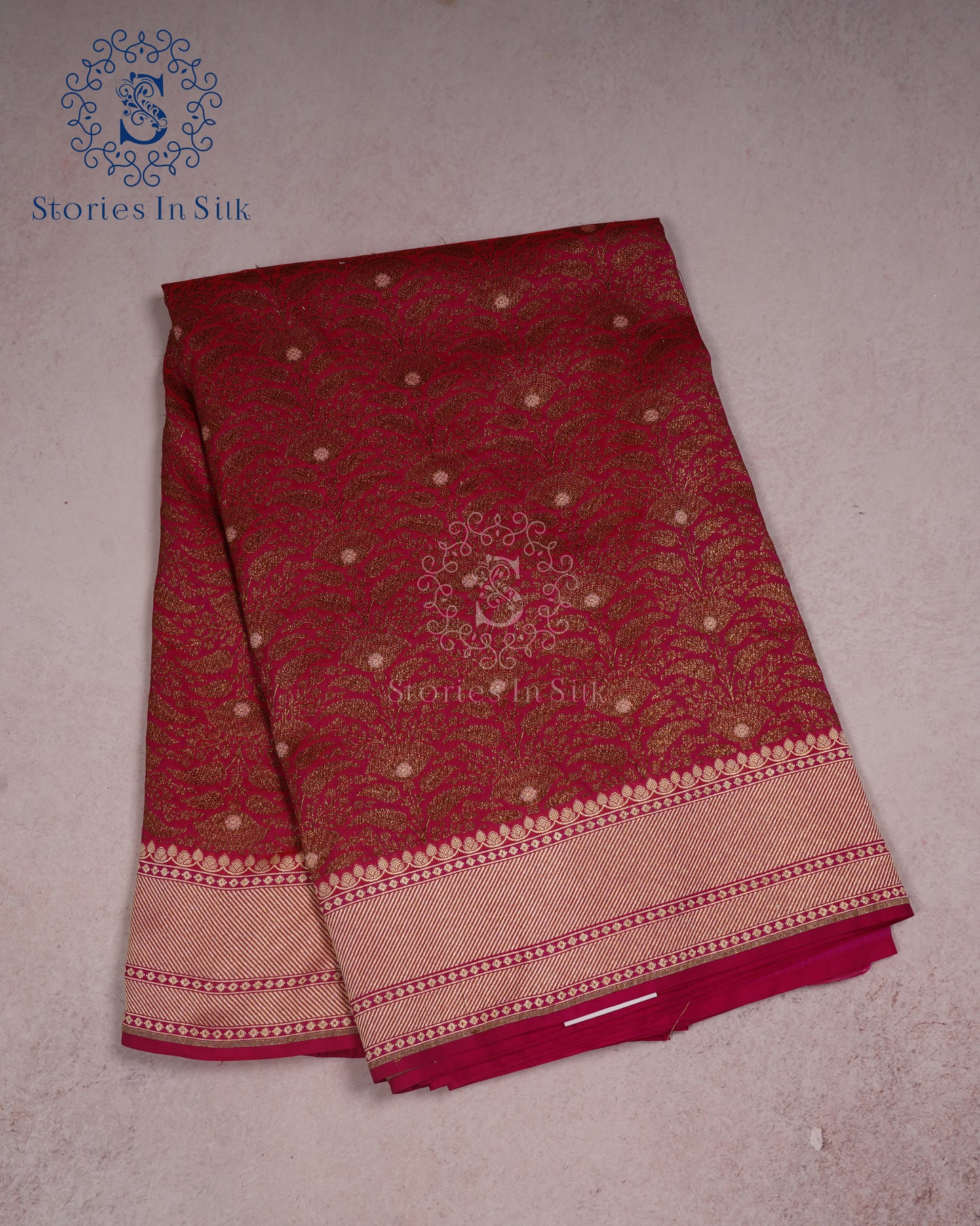 Ruby Brocade Banarasi Saree - ANA202