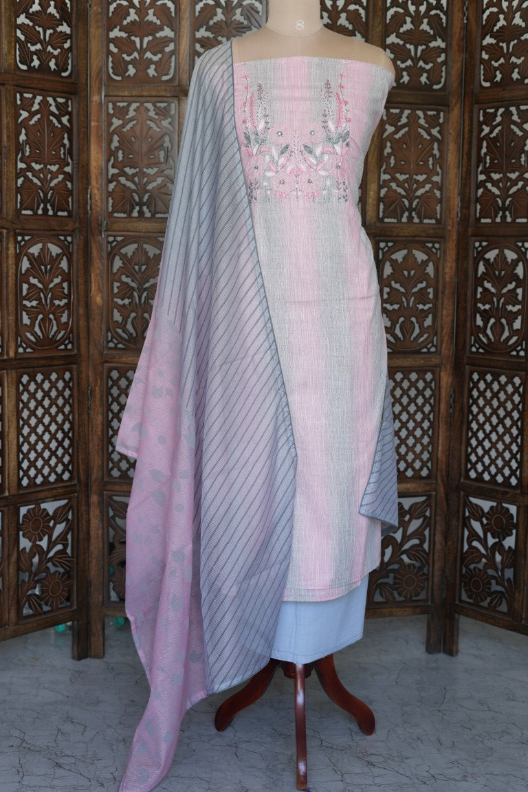 Cotton Linen Blend Salwar Suit - ANA245