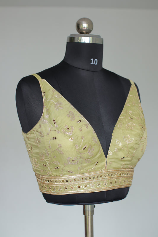 Pastel Green Sequin StrapReady to wear blouse