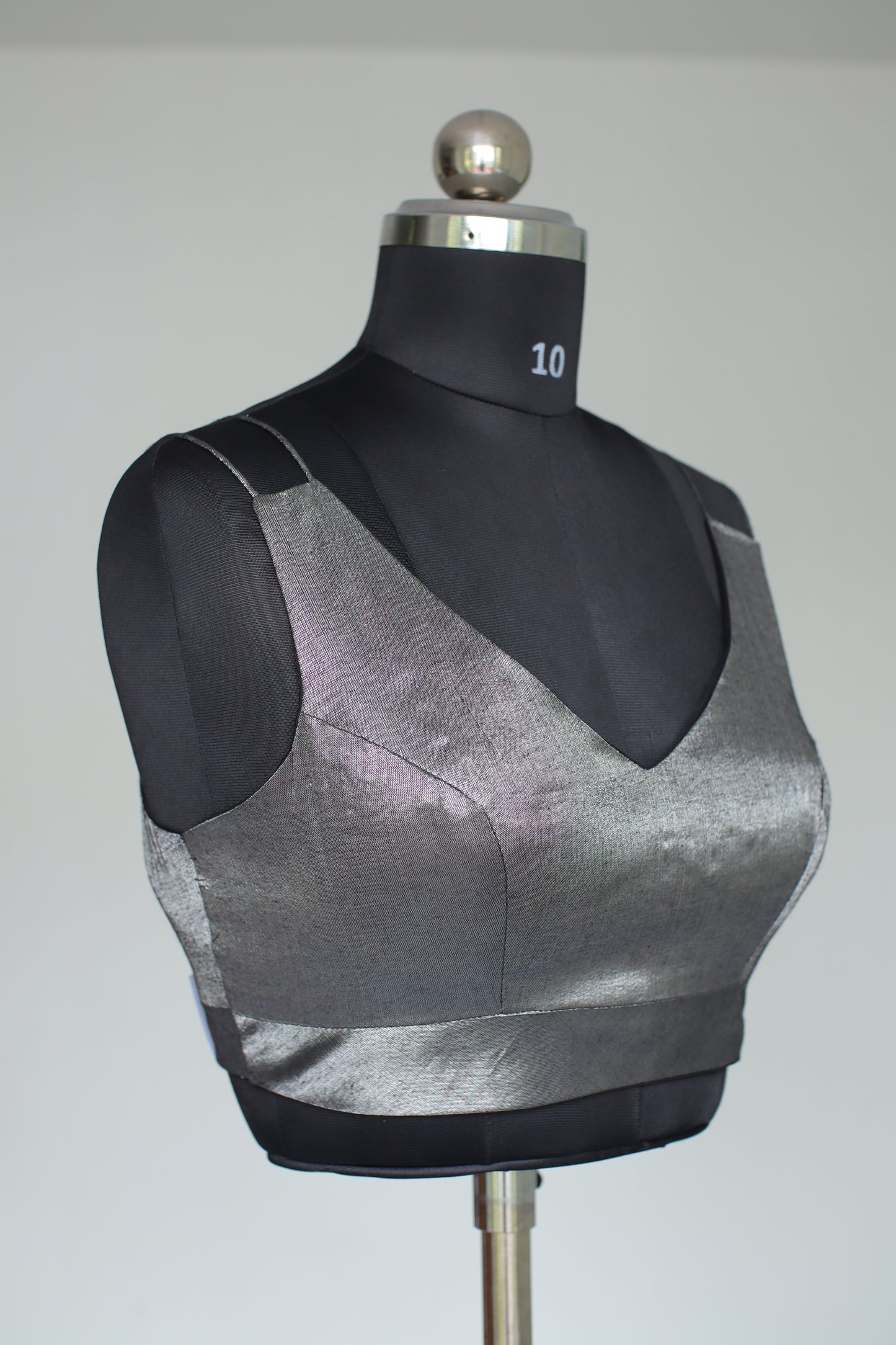 Metallic Silver Ready to Wear Blouse