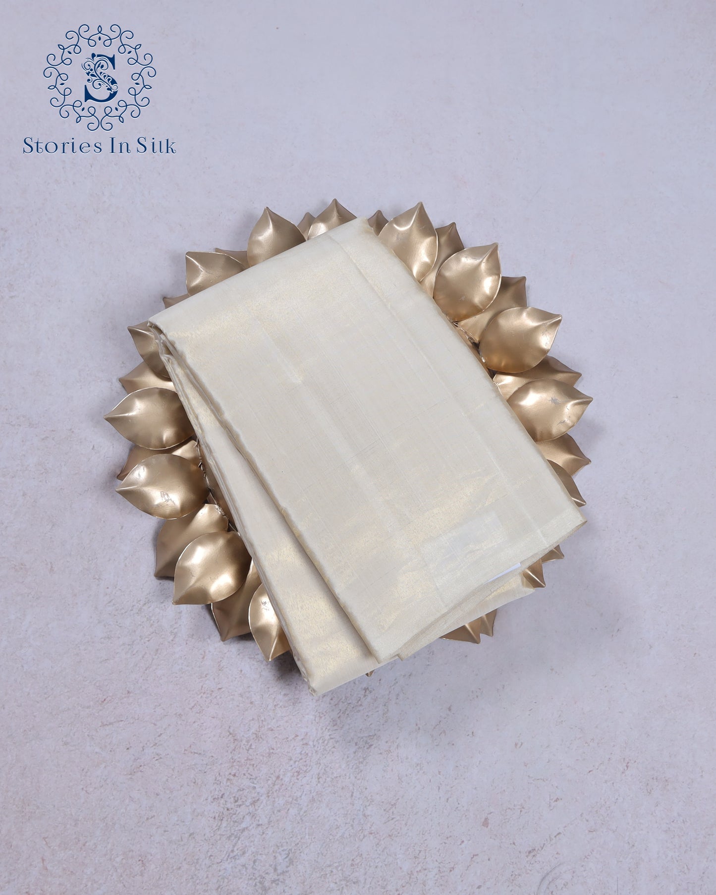 Soft Ivory Glow Silk Saree - SSK0003