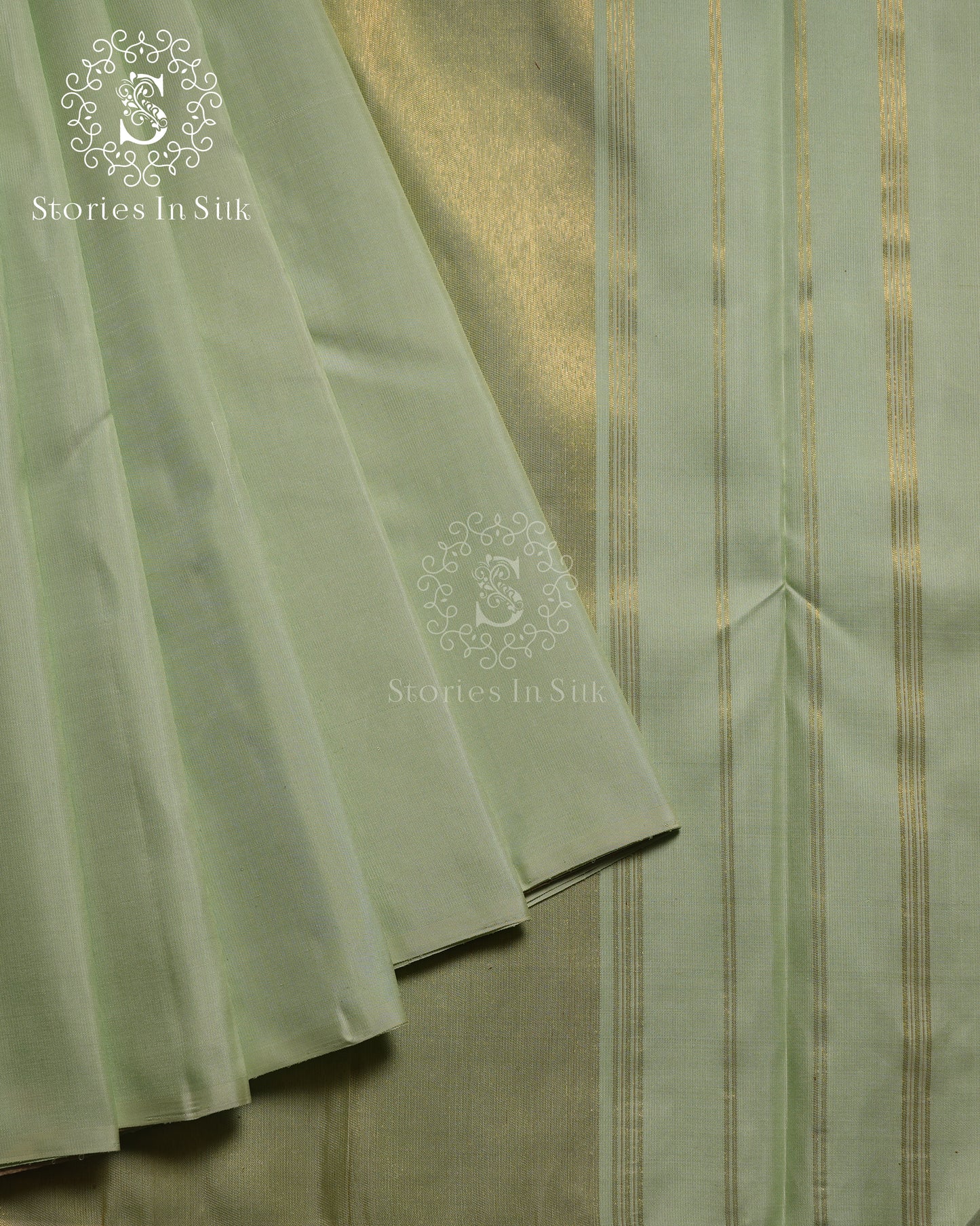 Mint Elegance Kanjivaram Silk Saree - PBS0004
