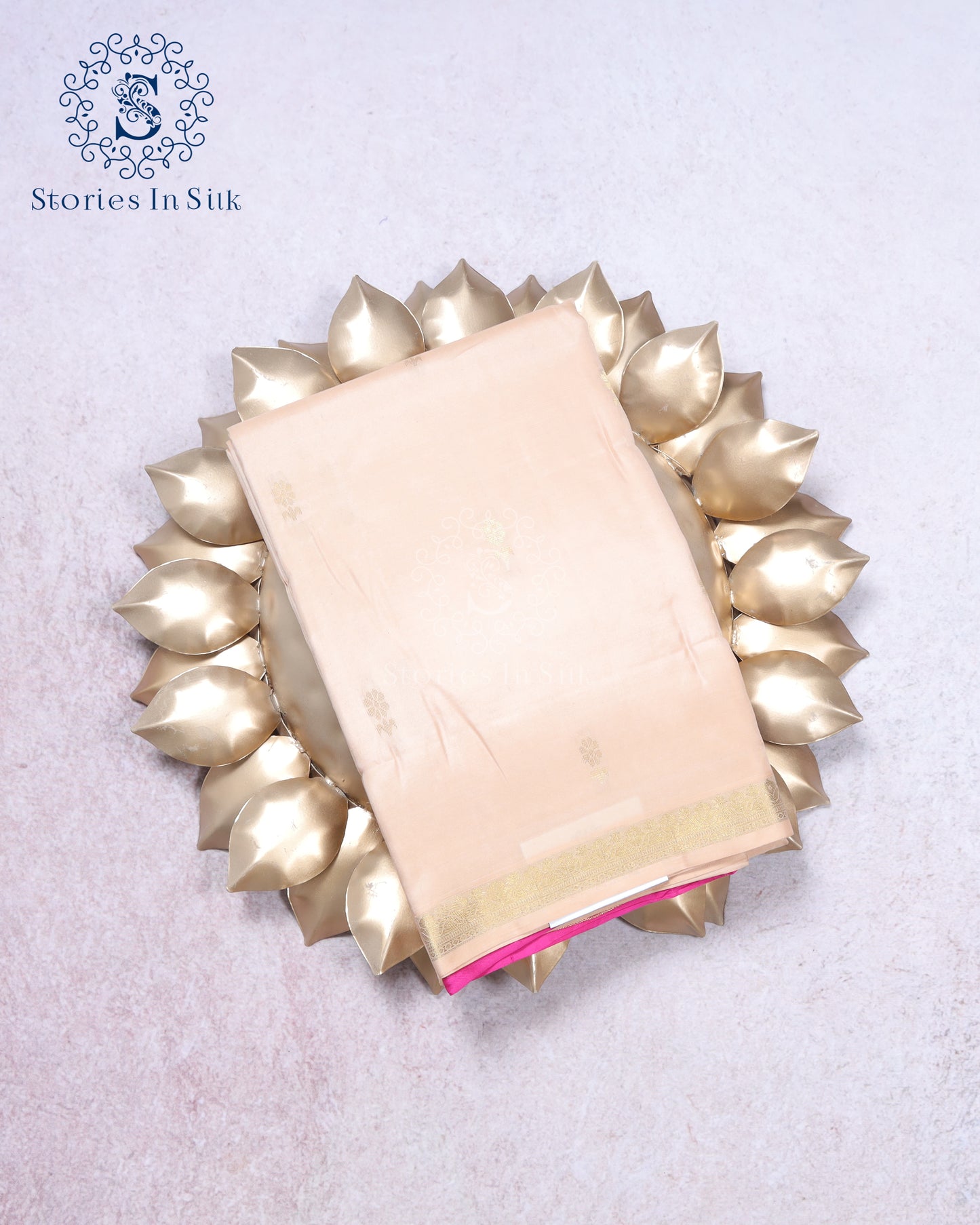 Powder Peach Silk Saree - SSK0089