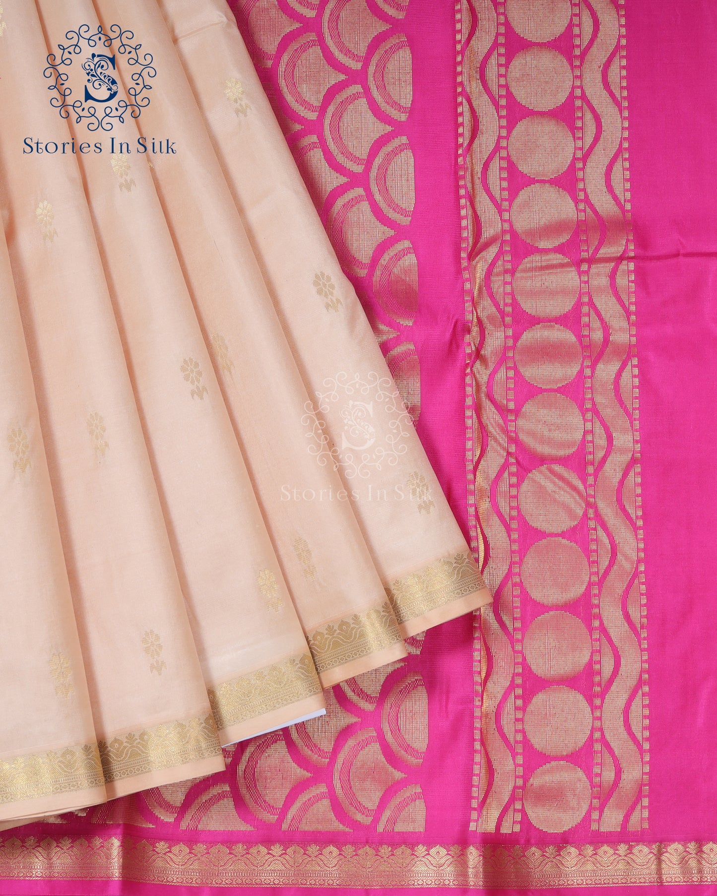 Powder Peach Silk Saree - SSK0089