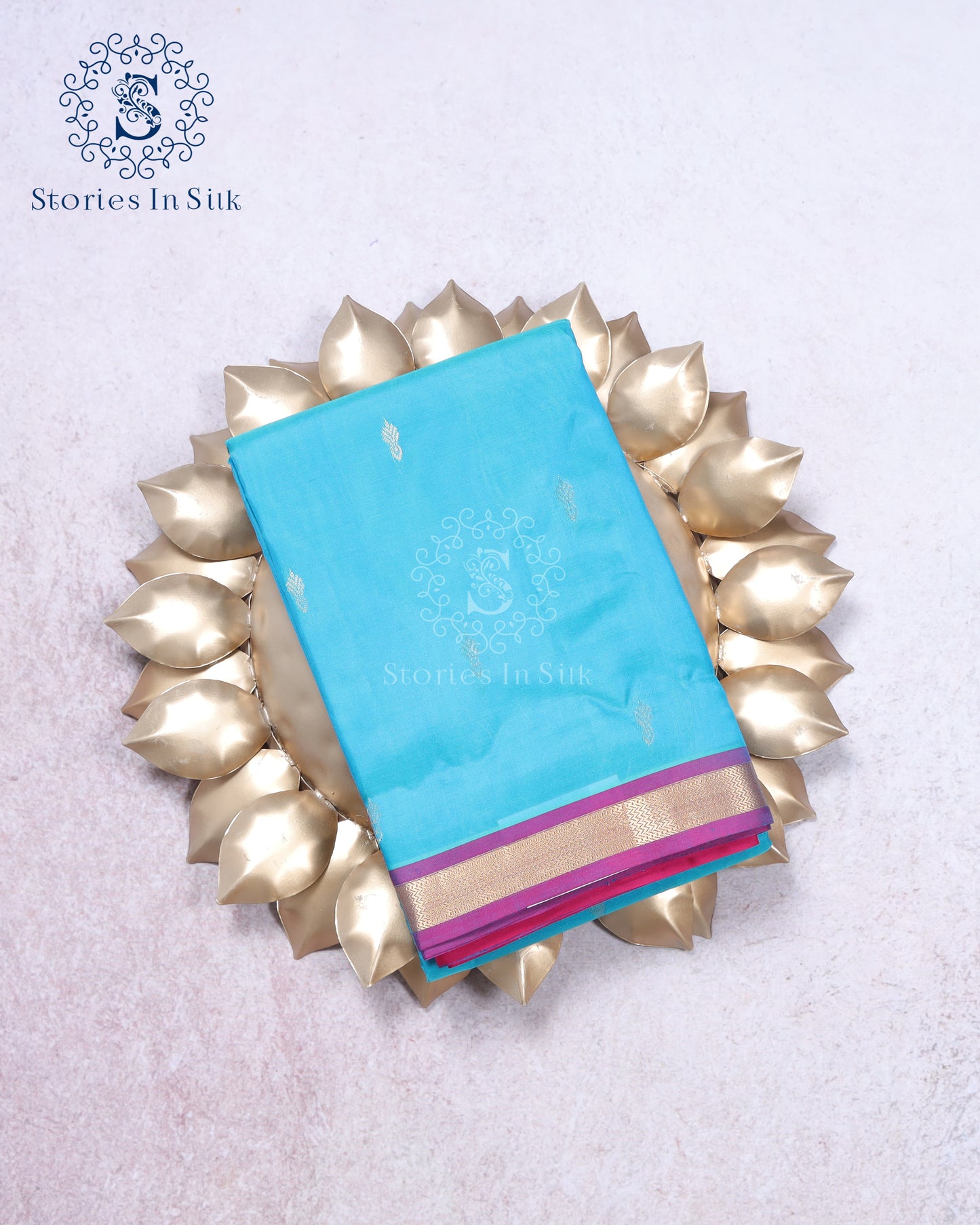 Lagoon Blue Silk Saree - SSK0063