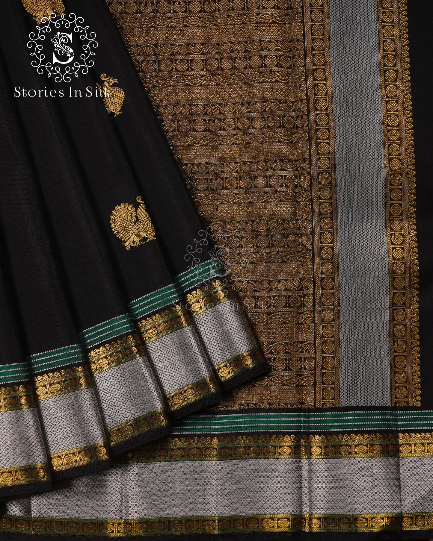 Midnight Majesty Kanjivaram Silk Saree - PMS034