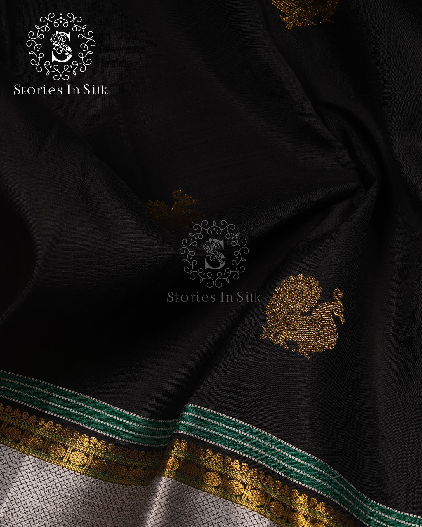 Midnight Majesty Kanjivaram Silk Saree - PMS034