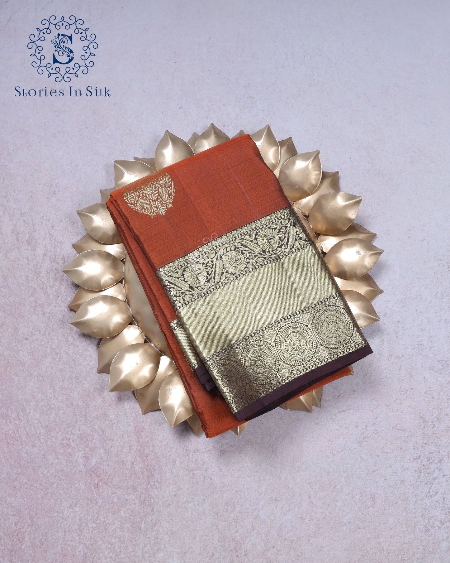 Rust Copper Silk Saree - SSK0051