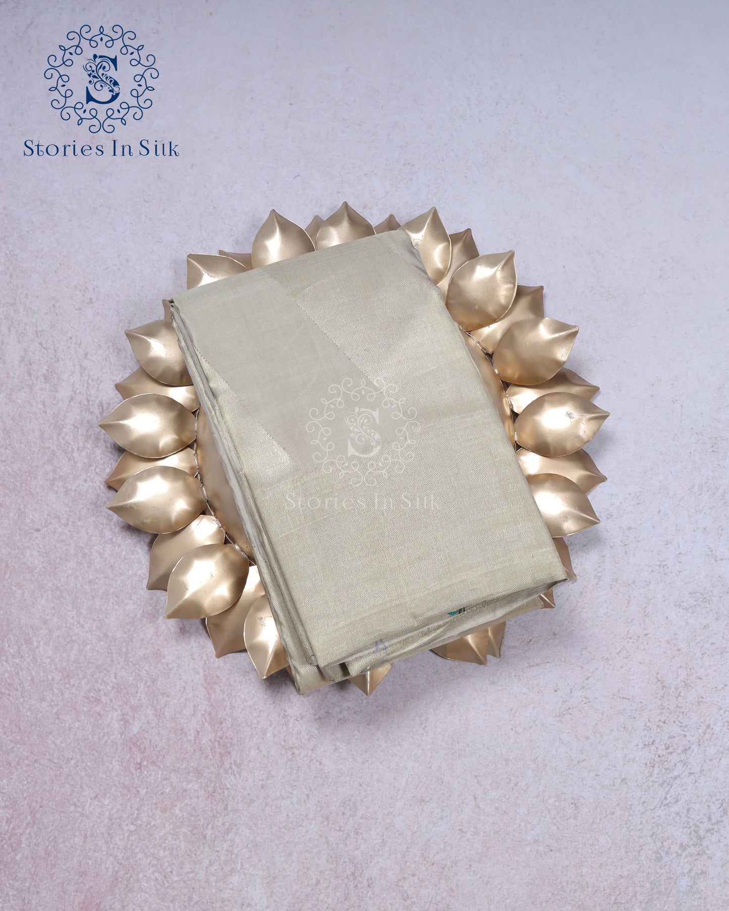 Muted Silver Silk Saree - SSK0019