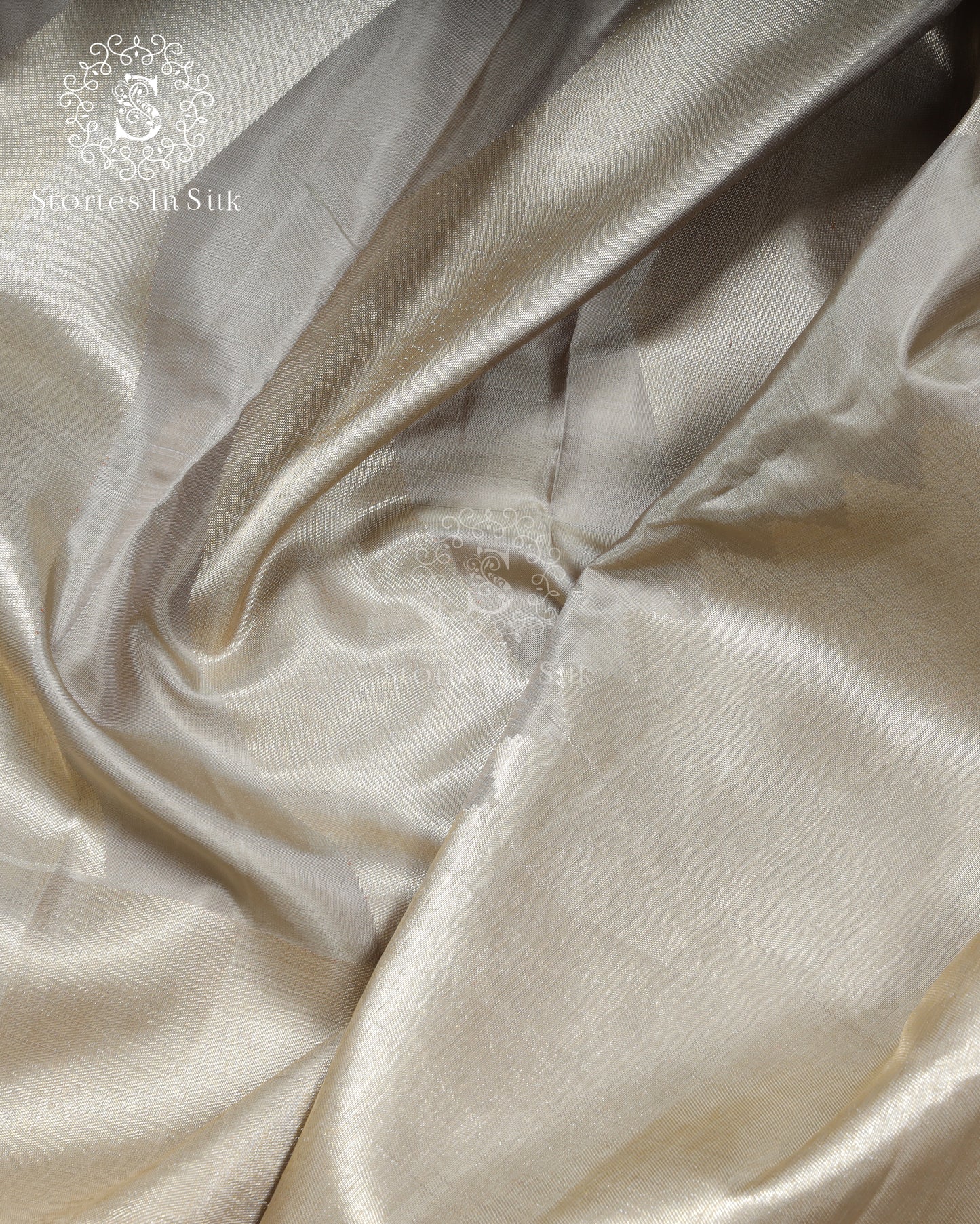 Muted Silver Silk Saree - SSK0019