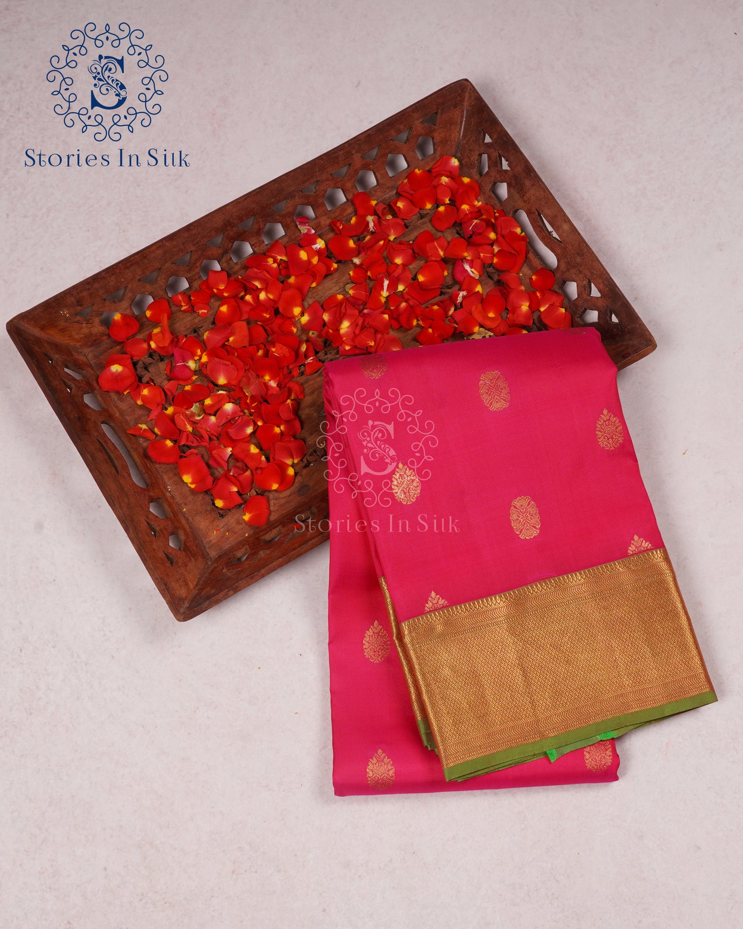 Golden Harmony Rani Pure Silk Saree - SS168