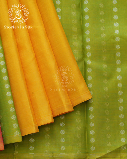 Sunshine Glow Borderless Silk Saree - KS008
