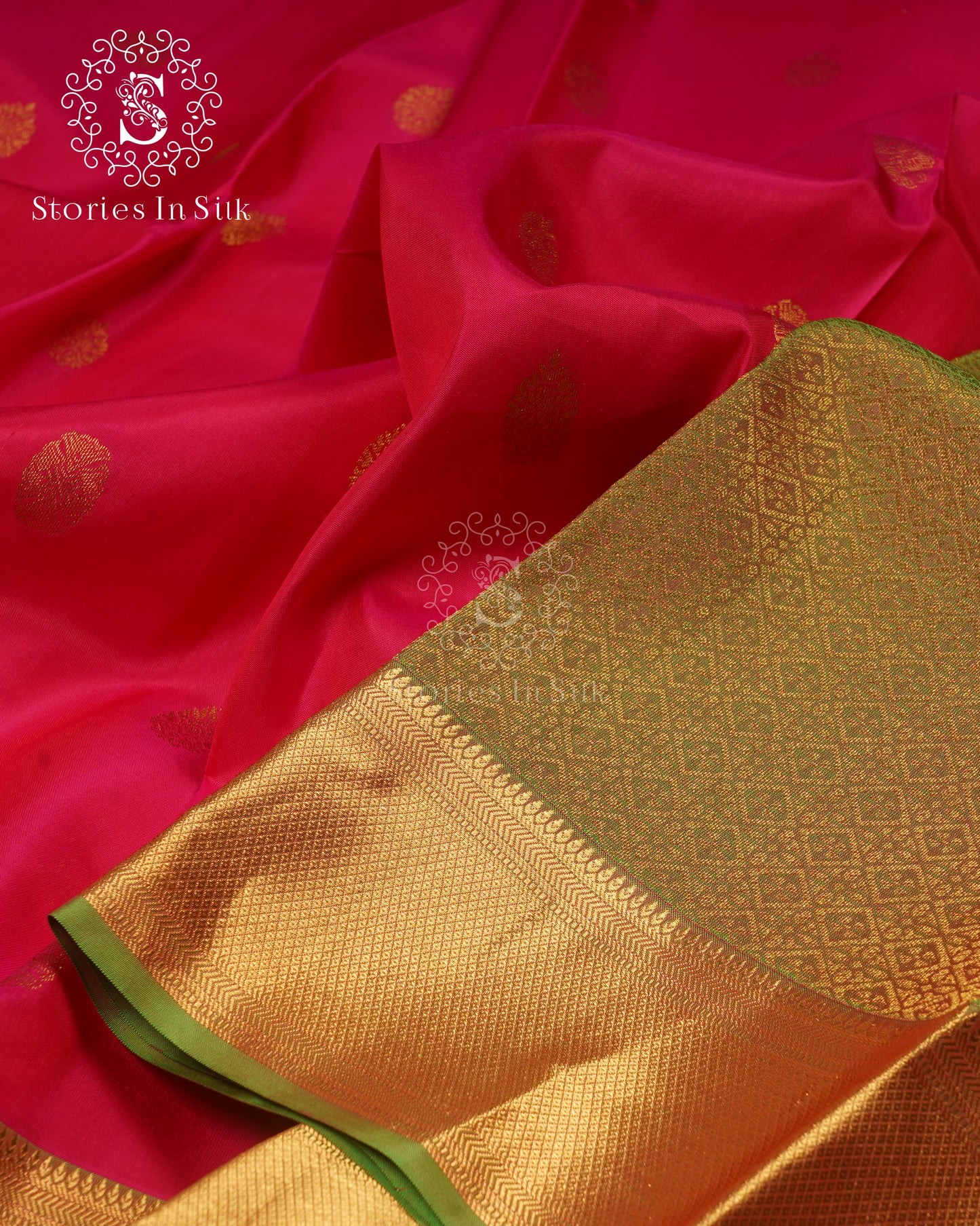 Golden Harmony Rani Pure Silk Saree - SS168